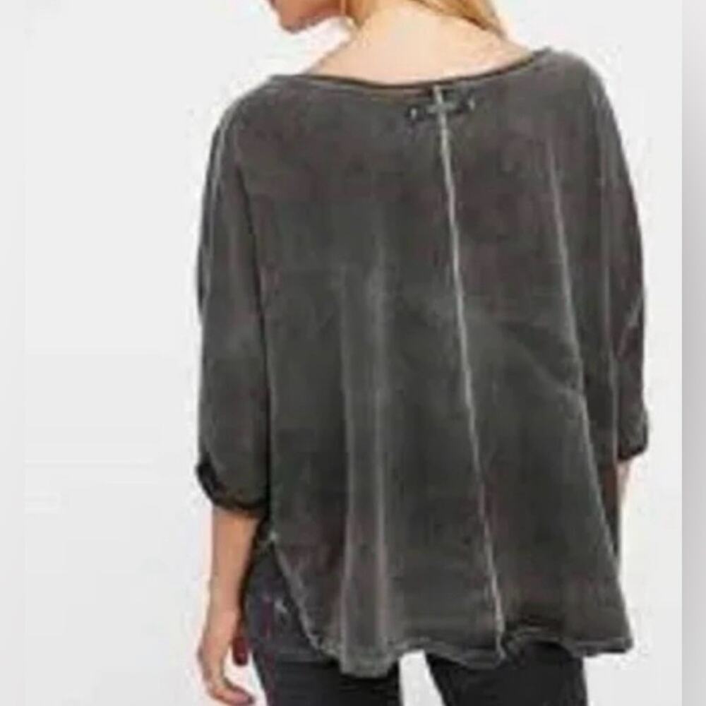we the free free people fist Base oversized Henley Top gray size small - Picture 8 of 8